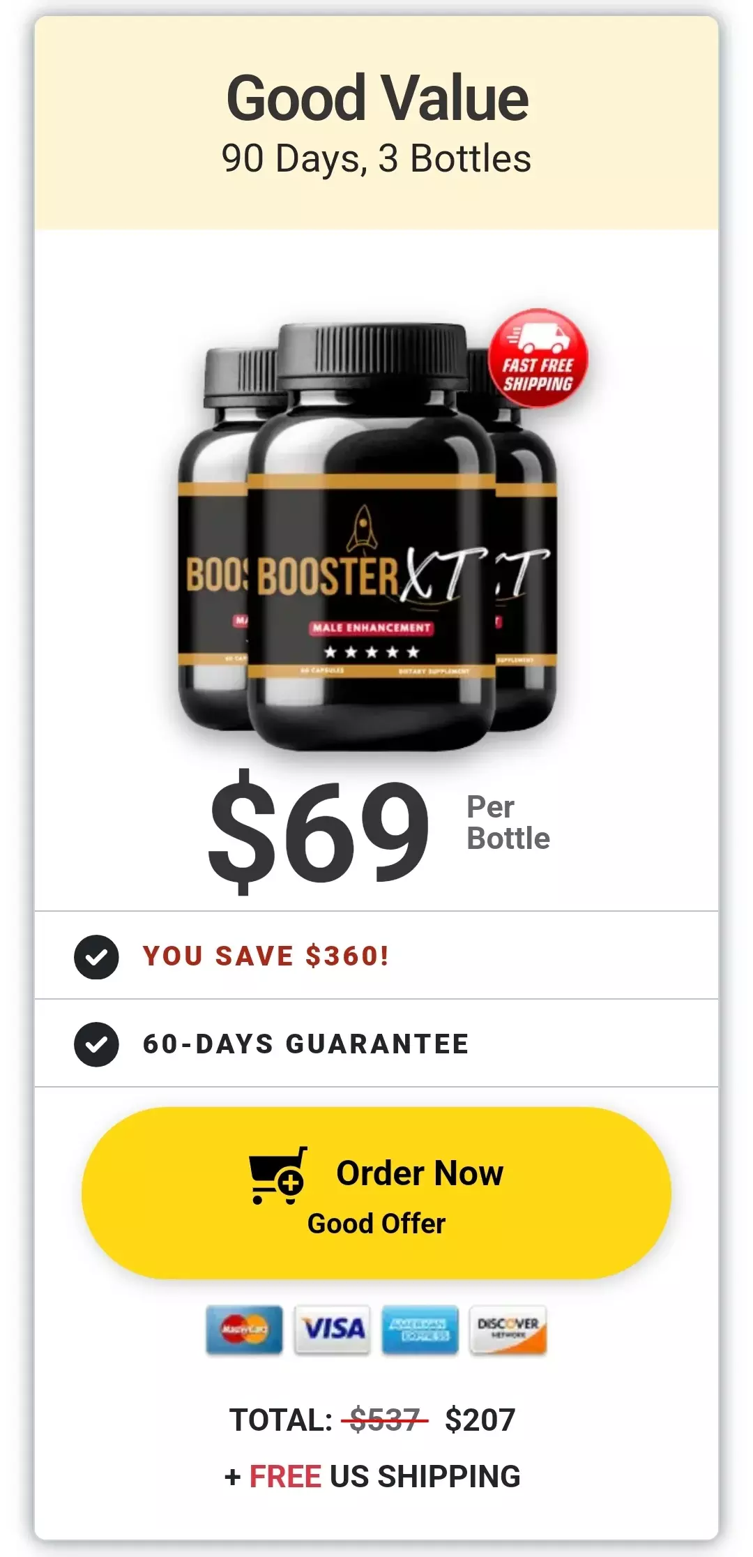 Booster XT™ 3 bottles pricing